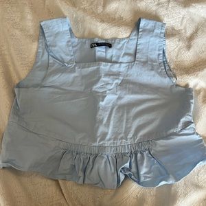 ZARA BABY BLUE RUFFLE TANK